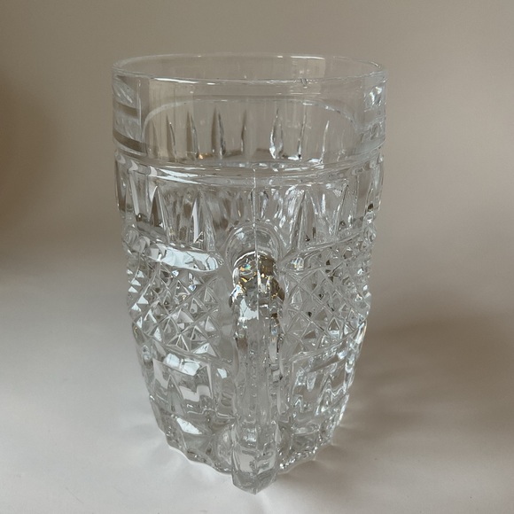 Bohemian Czech Cut Crystal Diamond Point Mugs Set of 2 Vintage 1980s - Picture 5 of 16